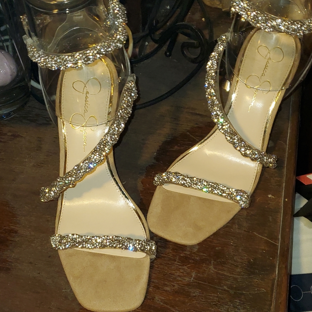 Jessica Simpson Oriema Embellished Dress Sandals in Clear